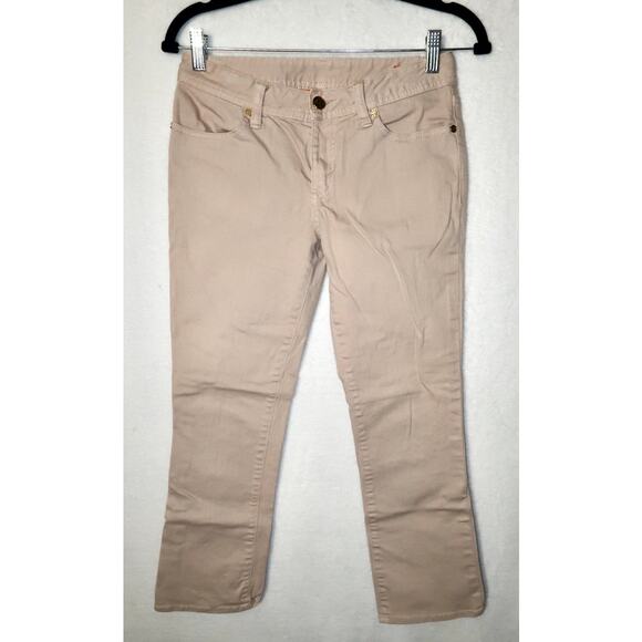 Tory Burch Khaki Tan Cropped Jean Size 26 - Picture 2 of 6